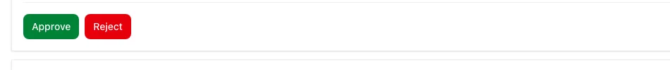 The approve, request revision, and reject buttons on the strategy approval page