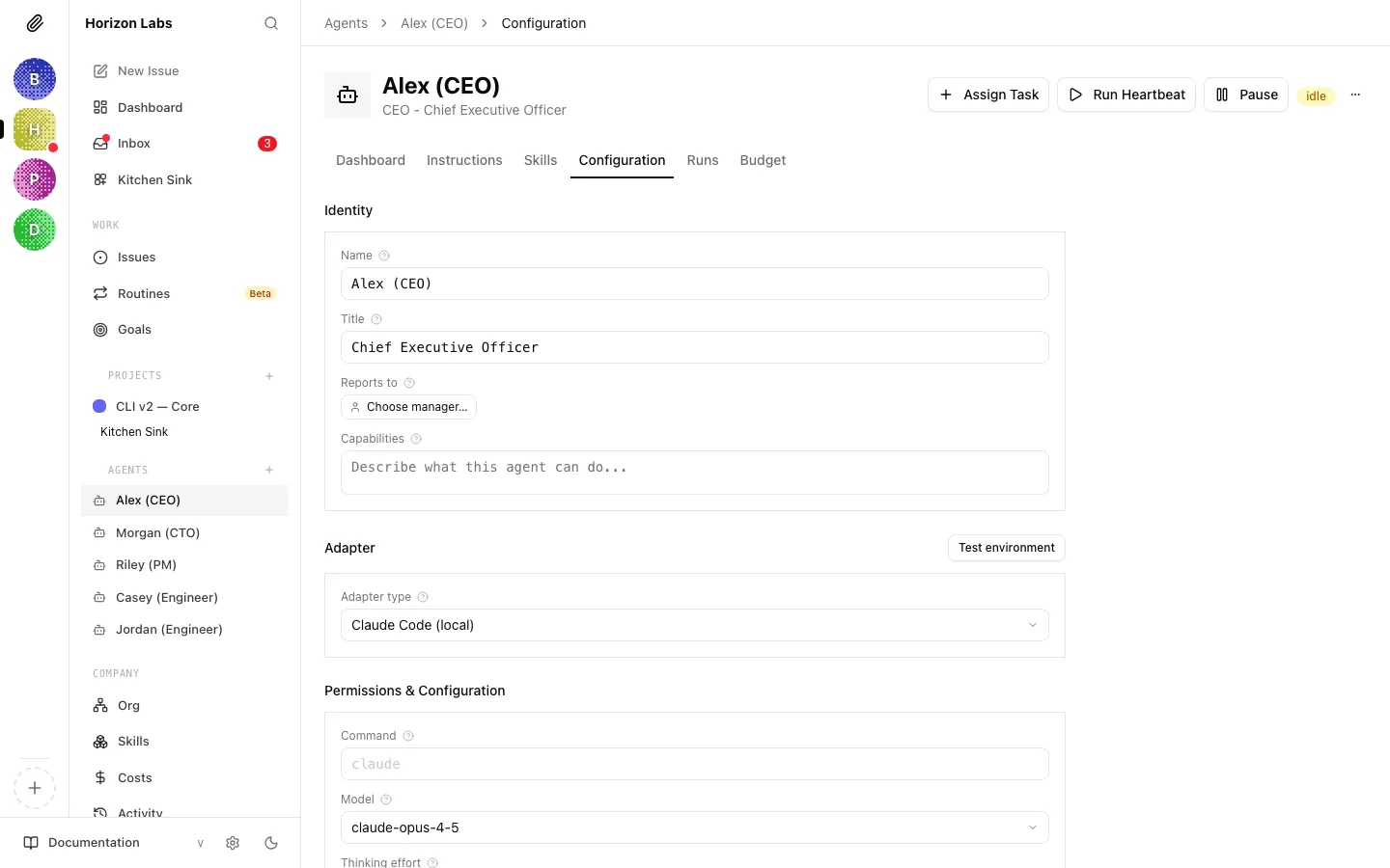Configuration tab