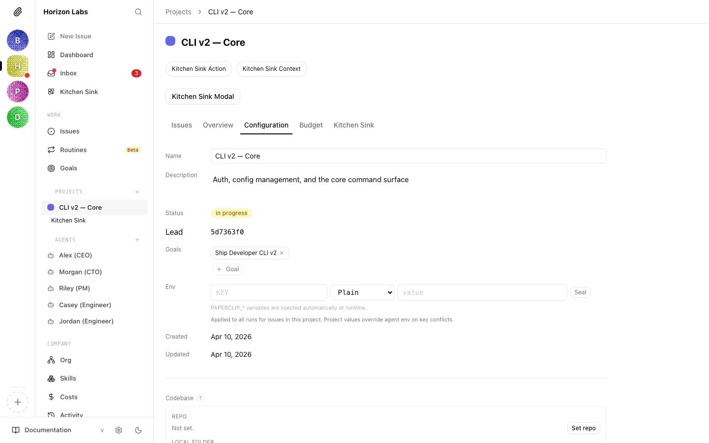 Configuration tab