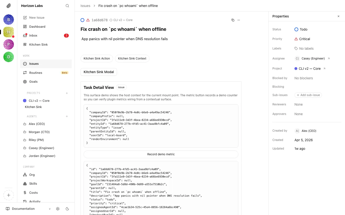 Detail sidebar