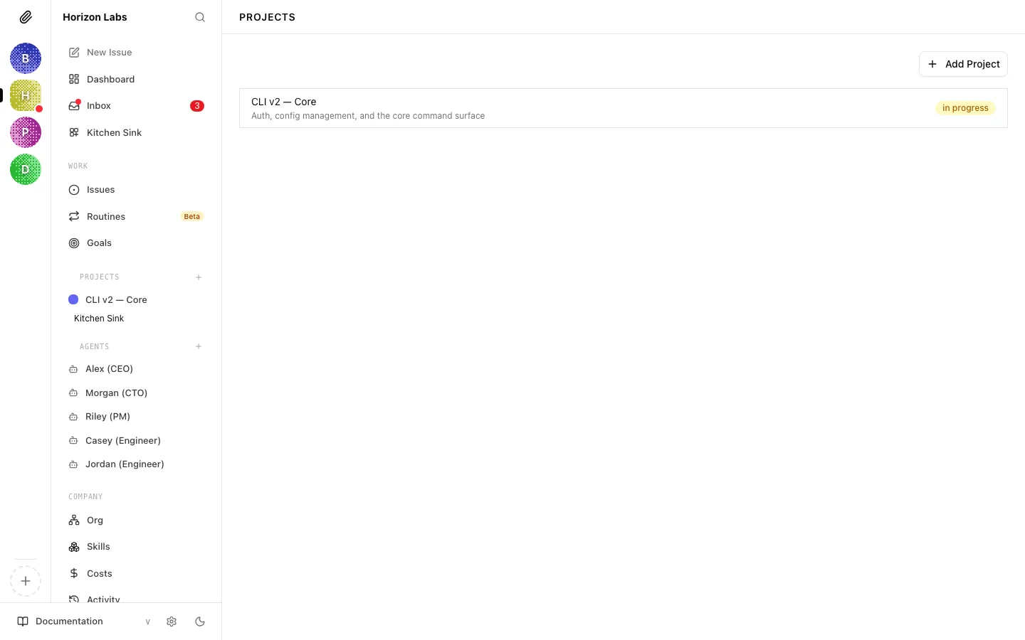 Project list