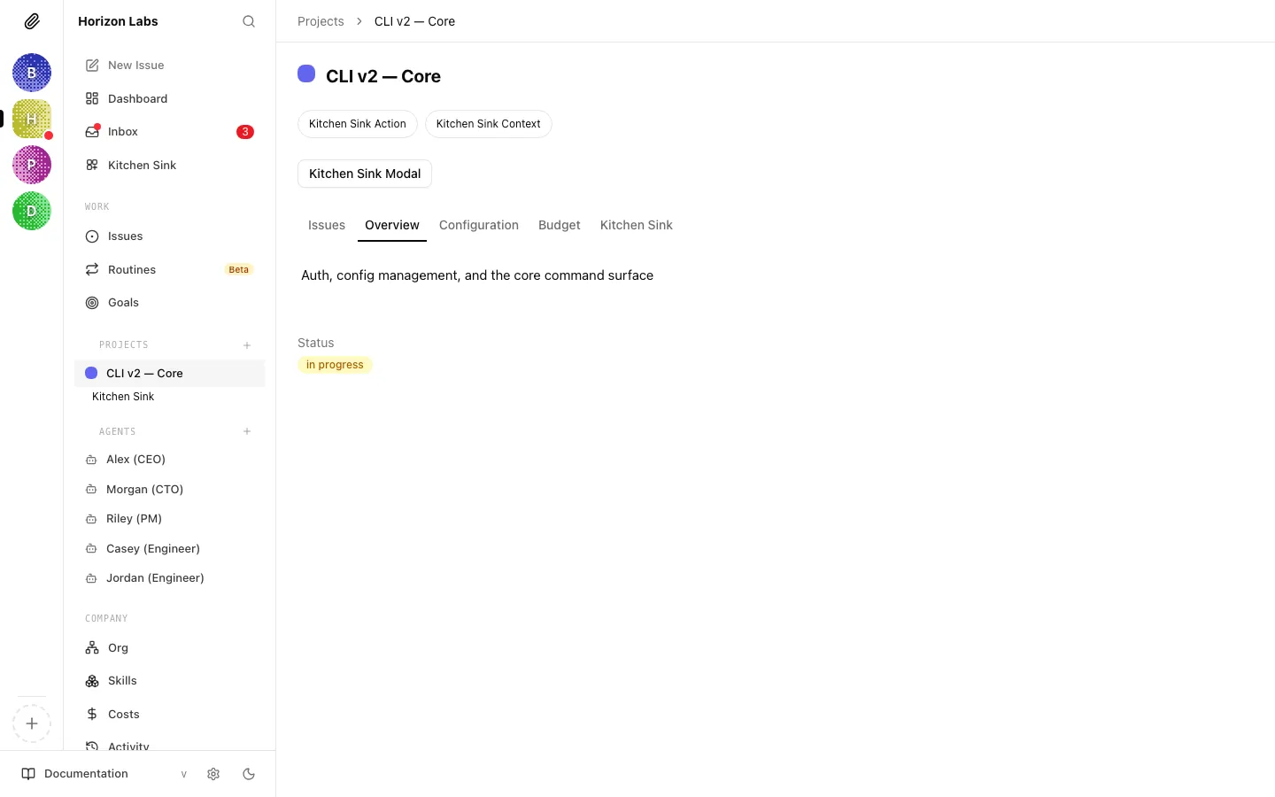 Overview tab